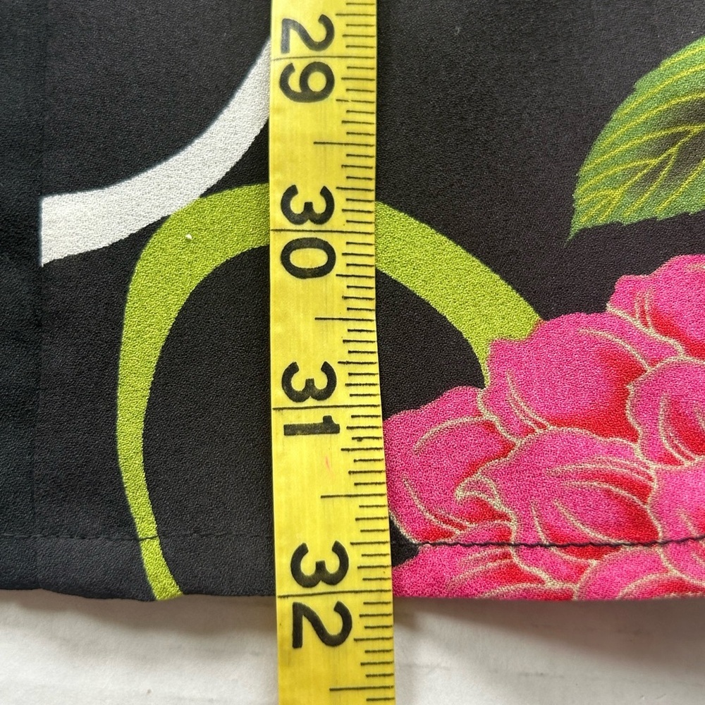 HARARI 100% silk Chic Black Pink Floral blouse sz OX - Picture 7 of 8